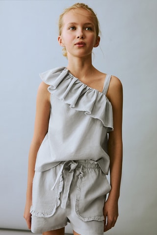 Short lin ceinture - Bleu clair