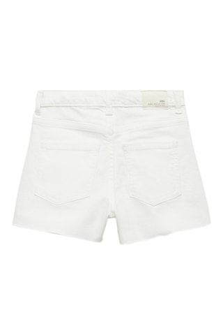 Short en jean revers effilochés - Blanc