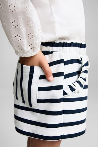 Short imprimé rayures - Bleu marine