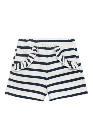 Short imprimé rayures - Bleu marine