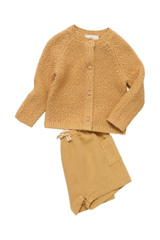 Short coton lin - Moutarde