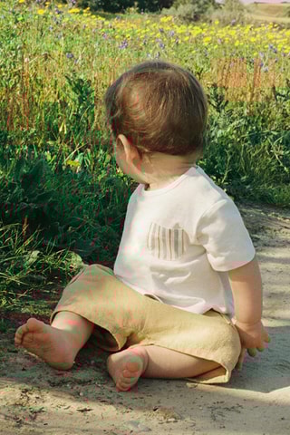 Short coton lin - Moutarde