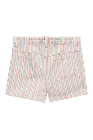 Short en jean à rayures - Beige