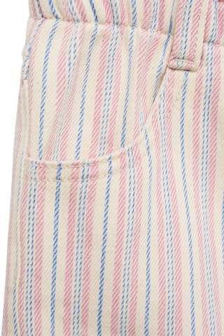 Short en jean à rayures - Beige