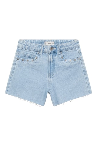 Short en jean à clous - Bleu clair