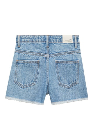 Short en jean revers effilochés - Bleu clair