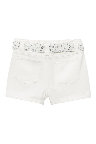 Short en jean ceinture - Blanc