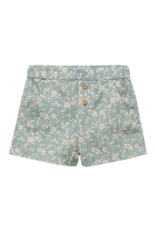 Short coton fleurs - Vert