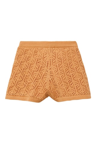 Short maille ajourée - Orange pastel