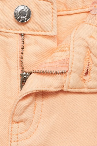 Short en jean avec détail sur le côté - Orange pastel