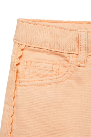Short en jean avec détail sur le côté - Orange pastel