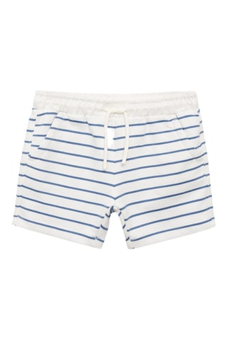 Bermuda en coton à rayures - Bleu