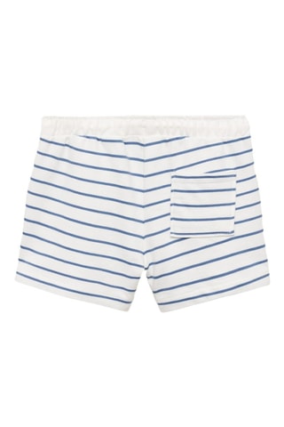 Bermuda en coton à rayures - Bleu