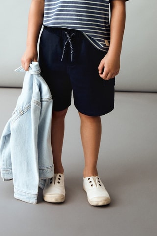 Bermuda coton cargo - Bleu marine