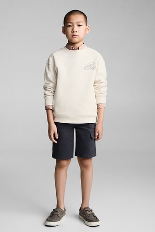 Bermuda coton cargo - Bleu