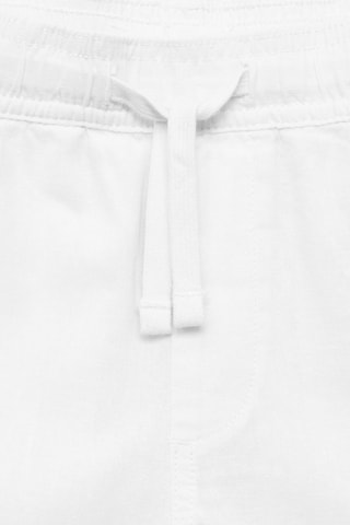 Bermuda lin taille élastique - Blanc