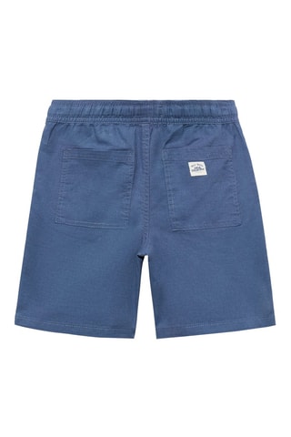 Bermuda lin taille élastique - Bleu