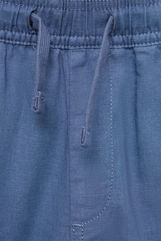 Bermuda lin taille élastique - Bleu