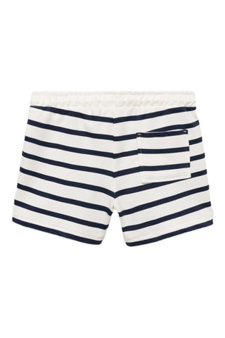 Bermuda en coton à rayures - Bleu marine