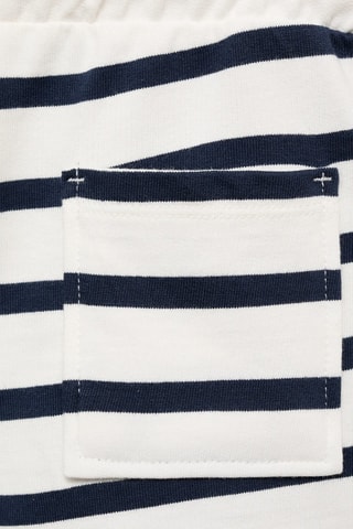 Bermuda en coton à rayures - Bleu marine