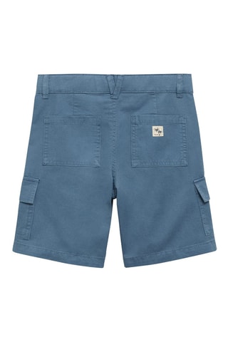 Bermuda coton cargo - Bleu