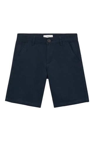 Bermuda chino lin - Bleu marine