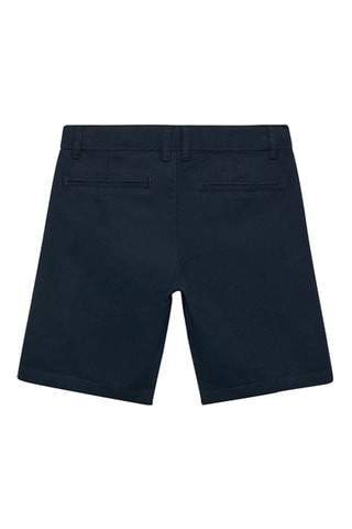 Bermuda chino lin - Bleu marine