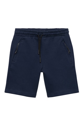 Bermuda coton cordon - Bleu marine
