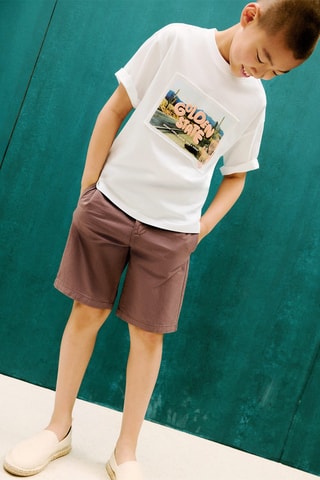 Bermuda taille élastique - Bordeaux