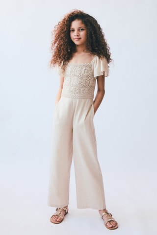 Combinaison détail crochet - Gris clair