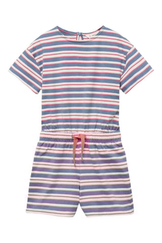 Combinaison courte rayures cordon - Bleu marine