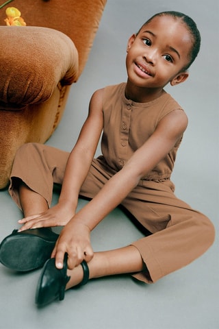 Combi-pantalon boutons - Marron