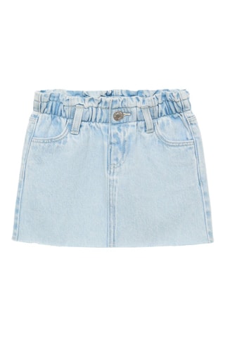 Jupe denim bas effiloché - Bleu clair