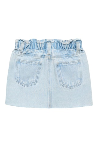 Jupe denim bas effiloché - Bleu clair