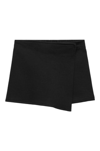 Jupe-culotte en coton - Noir
