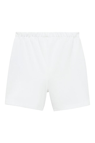 Jupe-culotte en coton - Blanc cassé