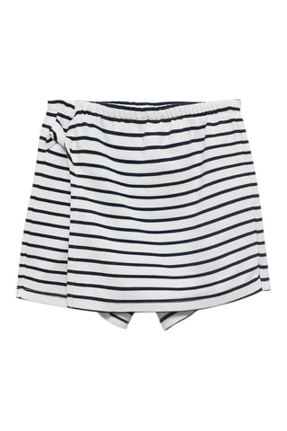 Jupe-culotte à rayures - Bleu marine