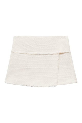 Jupe short effilochée - Blanc cassé
