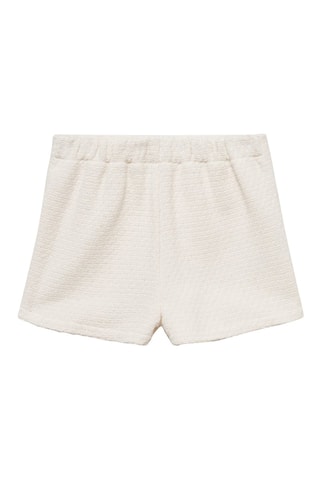 Jupe short effilochée - Blanc cassé