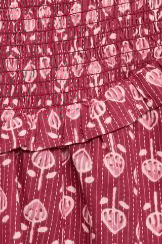 Minijupe froncée volant - Rouge