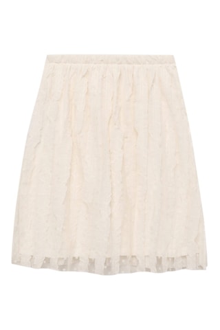 Jupe tulle à empiècements contrastants - Beige