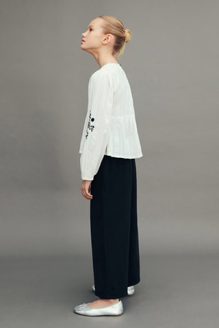 Jupe-culotte boutons - Bleu marine