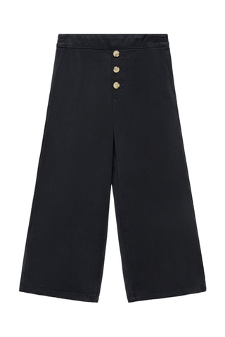 Jupe-culotte boutons - Bleu marine