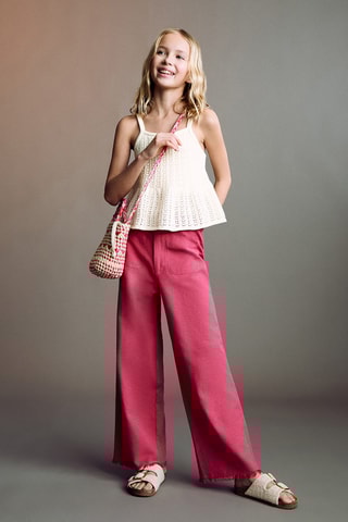 Jupe-culotte lin - Rouge