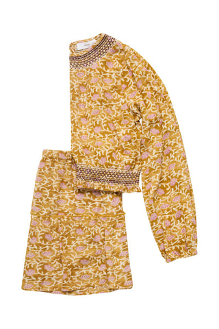 Jupe courte évasée - Ocre