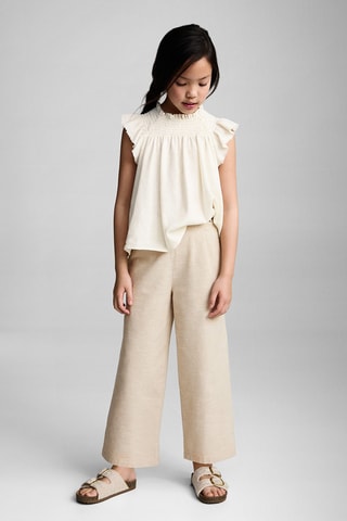 Jupe-culotte texturée - Gris clair