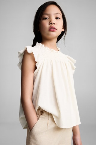 Jupe-culotte texturée - Gris clair