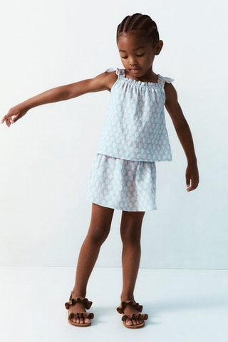 Jupe imprimée évasée - Vert d'eau