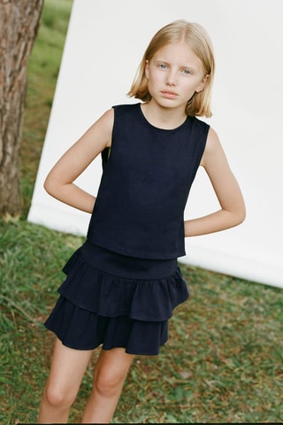 Jupe short volants - Blanc cassé