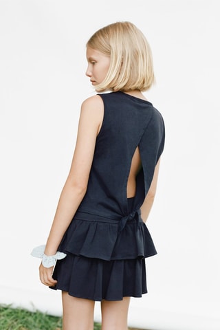 Jupe short volants - Blanc cassé